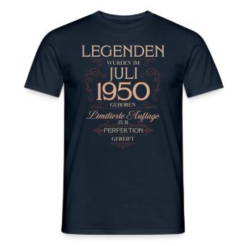 75ème Anniversaire Original Juillet Millésime 1950 - T-shirt homme - marine - Devant - AI Model Male 178 light (178cm)