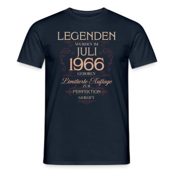 60th Birthday Legend July Born in 1966 - Men's T-Shirt - navy - Front - AI Model Male 178 light (178cm)