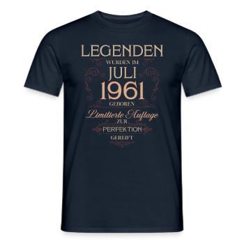 64th Birthday Original July Born 1961 - Men's T-Shirt - navy - Front - AI Model Male 178 light (178cm)