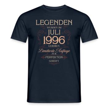 29ème Anniversaire Légende Juillet Millésime 1996 - T-shirt homme - marine - Devant - AI Model Male 178 light (178cm)