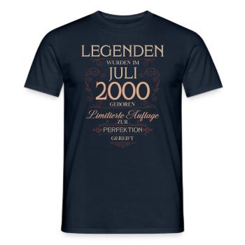 25ème anniversaire cadeau mari Original juillet 2000 - T-shirt homme - marine - Devant - AI Model Male 178 light (178cm)