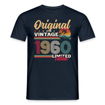 65. Geburtstag Original Jahrgang 1960 - Männer T-Shirt - Navy - Vorne - AI Model Male 178 light (178cm)