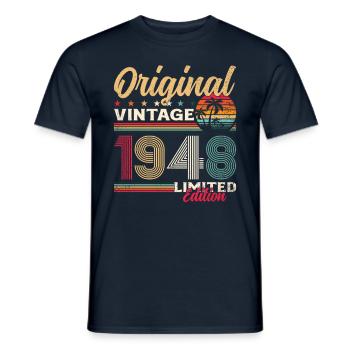 Légende du 77e anniversaire née en 1948 - T-shirt homme - marine - Devant - AI Model Male 178 light (178cm)