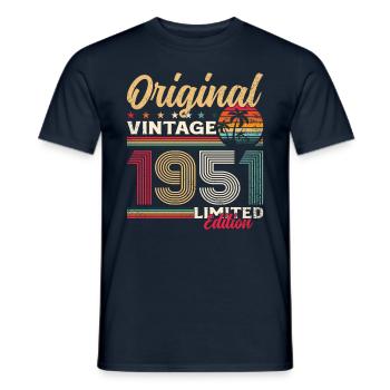 74th Birthday Original Vintage 1951 - Men's T-Shirt - navy - Front - AI Model Male 178 light (178cm)
