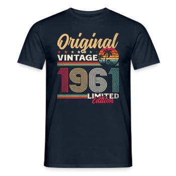 64th Birthday Original Vintage 1961 - Men's T-Shirt - navy - Front - AI Model Male 178 light (178cm)