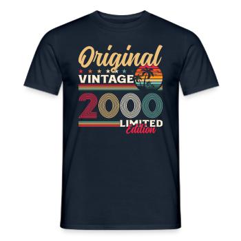 25ème anniversaire cadeau mari Original 2000 - T-shirt homme - marine - Devant - AI Model Male 178 light (178cm)