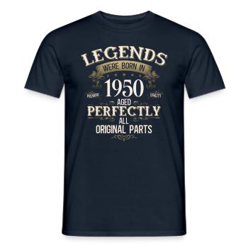 75ème Anniversaire Original Vintage 1950 - T-shirt homme - marine - Devant - AI Model Male 178 light (178cm)