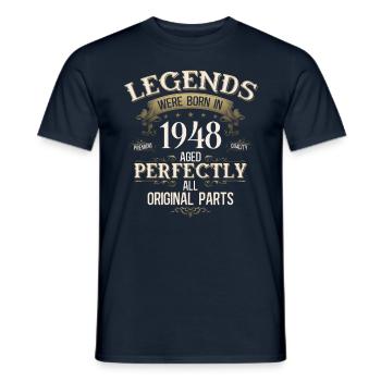 Légende du 77e anniversaire née en 1948 - T-shirt homme - marine - Devant - AI Model Male 178 light (178cm)
