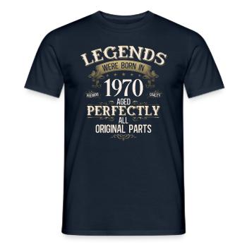 Légende du 55e anniversaire née en 1970 - T-shirt homme - marine - Devant - AI Model Male 178 light (178cm)