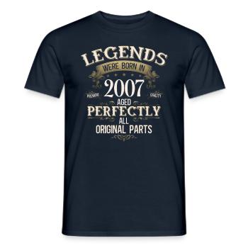 18th Birthday Gift Husband Original 2007 - Men's T-Shirt - navy - Front - AI Model Male 178 light (178cm)