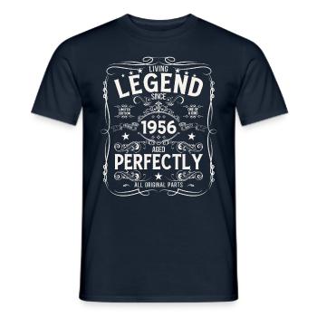 69ème Anniversaire Original Vintage 1956 - T-shirt homme - marine - Devant - AI Model Male 178 light (178cm)