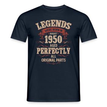 75ème Anniversaire Original Août Millésime 1950 - T-shirt homme - marine - Devant - AI Model Male 178 light (178cm)