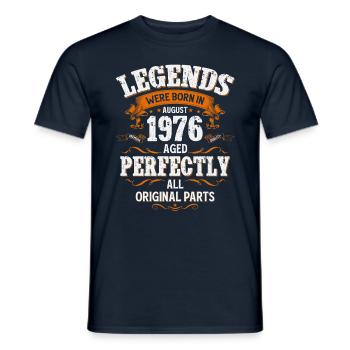 49ème Anniversaire Original Vintage Août 1976 - T-shirt homme - marine - Devant - AI Model Male 178 light (178cm)