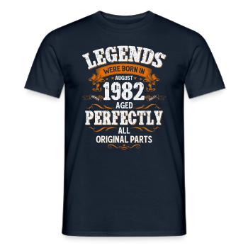 43ème Anniversaire Légende Millésime Août 1982 - T-shirt homme - marine - Devant - AI Model Male 178 light (178cm)