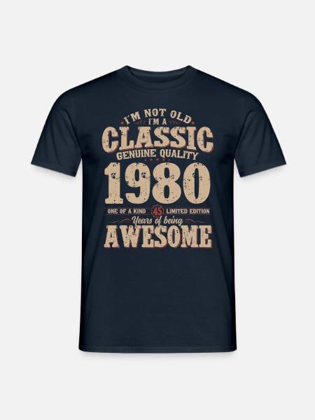 45th Birthday Original Vintage 1980 - Men's T-Shirt - navy