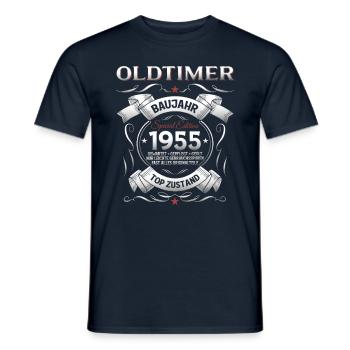 70. Geburtstag Mann Oldtimer Jahrgang 1955 - Männer T-Shirt - Navy - Vorne - AI Model Male 178 light (178cm)