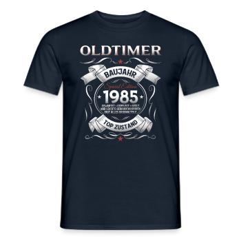 40. Geburtstag Mann Oldtimer Jahrgang 1985 - Männer T-Shirt - Navy - Vorne - AI Model Male 178 light (178cm)