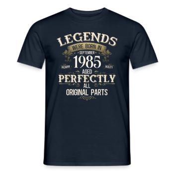 40th Birthday Gift Legend September 1985 - Men's T-Shirt - navy - Front - AI Model Male 178 light (178cm)