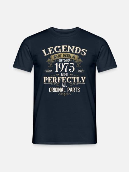 50. Geburtstag Geschenk Legende September 1975 - Mænd T-shirt - marineblå