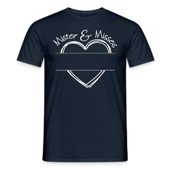 Mr. and Mrs. Template Mr. Misses Mr Mrs. Herz - Men's T-Shirt - navy - Front - AI Model Male 178 light (178cm)