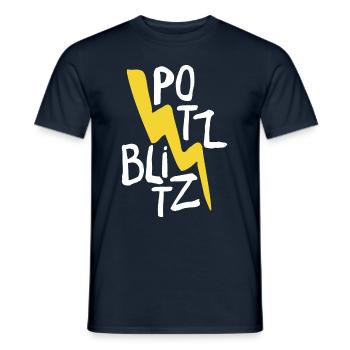 Potzblitz, lustiges süßes Design - Männer T-Shirt - Navy - Vorne - AI Model Male 178 light (178cm)