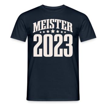 Meister 2023 Meisterprüfung Meisterbrief - Männer T-Shirt - Navy - Vorne - AI Model Male 178 light (178cm)