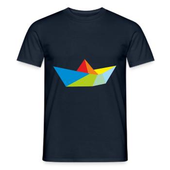 Origami Traumschiff Schiff Schifffahrt Geschenk - Männer T-Shirt - Navy - Vorne - AI Model Male 178 light (178cm)