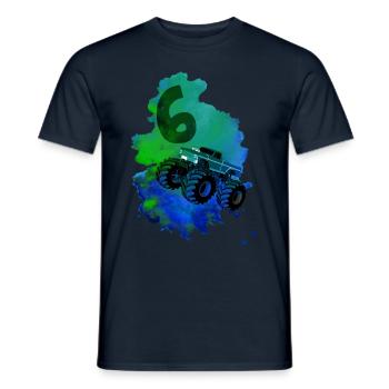 6th birthday - 6- 6- years- 6 years old - Men's T-Shirt - navy - Front - AI Model Male 178 light (178cm)