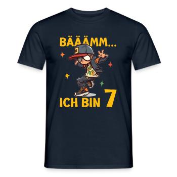 7.Geburtstag Jungen - Geburtstagsgeschenk 7 Jahre - Männer T-Shirt - Navy - Vorne - AI Model Male 178 light (178cm)