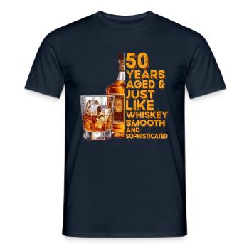 50th Birthday Whisky, Scotch Saying Gift Idea - T-shirt homme - marine - Devant - AI Model Male 178 light (178cm)
