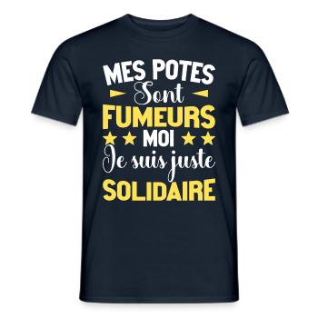 Humour Fumeur Cigarettes Tabac - T-shirt homme - marine - Devant - AI Model Male 178 light (178cm)