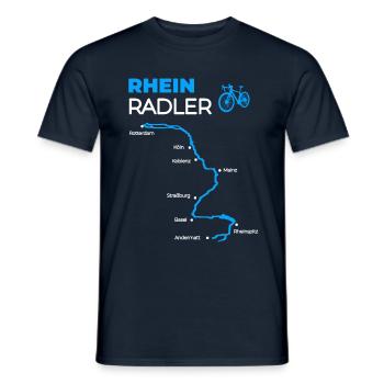 Rhein Radler Spruch für Radtour am Rhein Radfahrer - Männer T-Shirt - Navy - Vorne - AI Model Male 178 light (178cm)