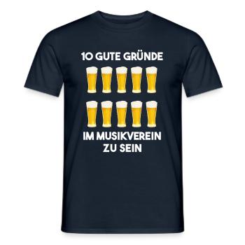 Musikverein Spruch Schützenfest Kapelle Bier Musik - Männer T-Shirt - Navy - Vorne - AI Model Male 178 light (178cm)