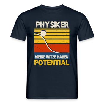 Physiker Witze Potential Spruch Physiklehrer - Männer T-Shirt - Navy - Vorne - AI Model Male 178 light (178cm)