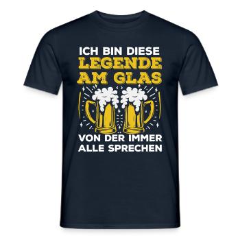 Legende am Glas Bier saufen Malle Party Saufspruch - Männer T-Shirt - Navy - Vorne - AI Model Male 178 light (178cm)