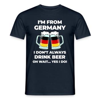 Dicton de bière allemande pour les Allemands en vacances - T-shirt homme - marine - Devant - AI Model Male 178 light (178cm)