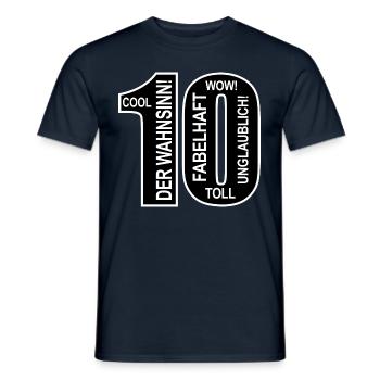 10. Geburtstag Wow Lustiges Motiv Nummer Ziffer 10 - Männer T-Shirt - Navy - Vorne - AI Model Male 178 light (178cm)