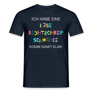 LRS Lese-Rechtschreib-Schwäche Rechtschreibung - Männer T-Shirt - Navy - Vorne - AI Model Male 178 light (178cm)