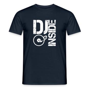 DJ Musik Festival Party Turntable Djane Vinyl - Männer T-Shirt - Navy - Vorne - AI Model Male 178 light (178cm)