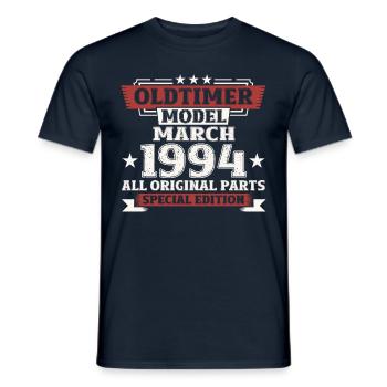 30th Birthday Classic Car March Vintage 1994 - Men's T-Shirt - navy - Front - AI Model Male 178 light (178cm)