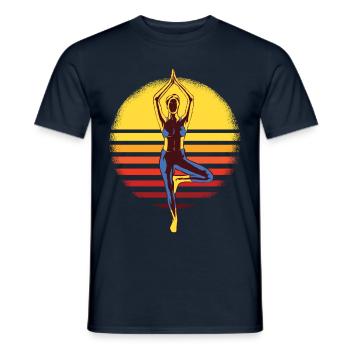 yoga - Men's T-Shirt - navy - Front - AI Model Male 178 light (178cm)