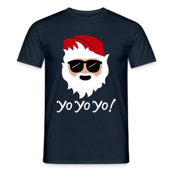 Funny Santa 2018 - Yo Yo Yo! Christmas 2018 Shirt - Men's T-Shirt - navy - Front - AI Model Male 178 light (178cm)