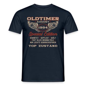 30. Geburtstag Oldtimer August 1994 Jahrgang - Männer T-Shirt - Navy - Vorne - AI Model Male 178 light (178cm)