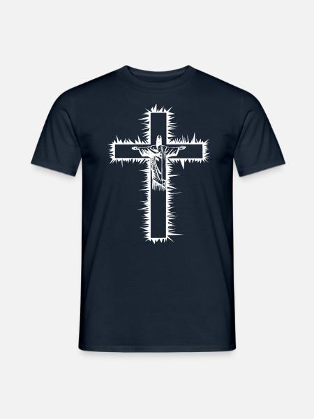 Croix Jésus-Christ Religion Don chrétien - T-shirt homme - marine
