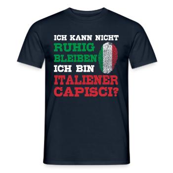 Typisch Italiener Italien Geste Capisci - Männer T-Shirt - Navy - Vorne - AI Model Male 178 light (178cm)