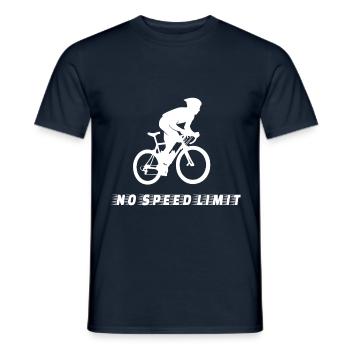 Rennrad No Speed Limit - Tirol Alpen Ausfahrt - Männer T-Shirt - Navy - Vorne - AI Model Male 178 light (178cm)