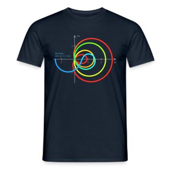 Zeta - Re=1/2 - avec coordonnées - Lignes - T-shirt homme - marine - Devant - AI Model Male 178 light (178cm)