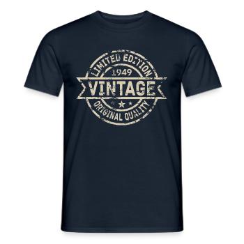 1949 Naissance Anniversaire Année de naissance millésime - T-shirt homme - marine - Devant - AI Model Male 178 light (178cm)