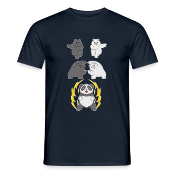 Panda Fusion Pandabär Eisbär Schwarzbär Geschenk - Männer T-Shirt - Navy - Vorne - AI Model Male 178 light (178cm)