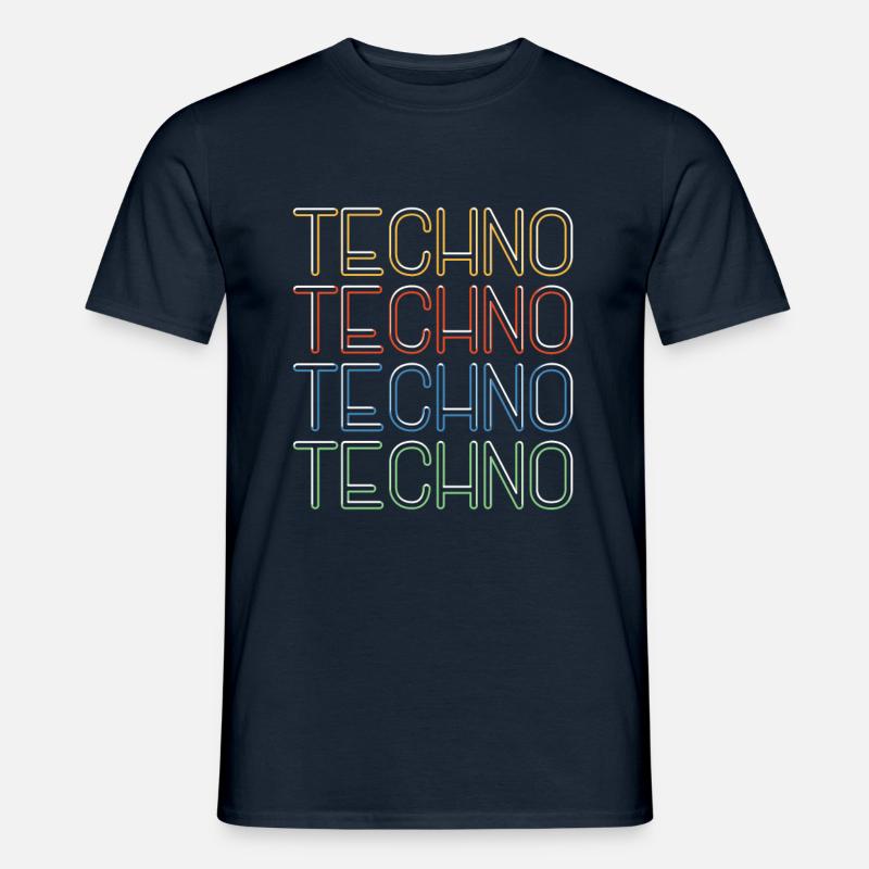 Techno - Männer T-Shirt - Navy